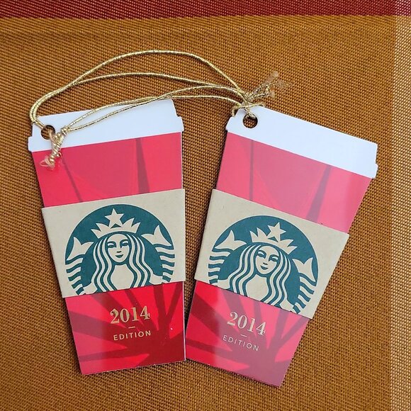 ☕Rare STARBUCKS Gift Card Set of 2 Adorable Rare Edition Mini Red Cup Ornament - Picture 6 of 10
